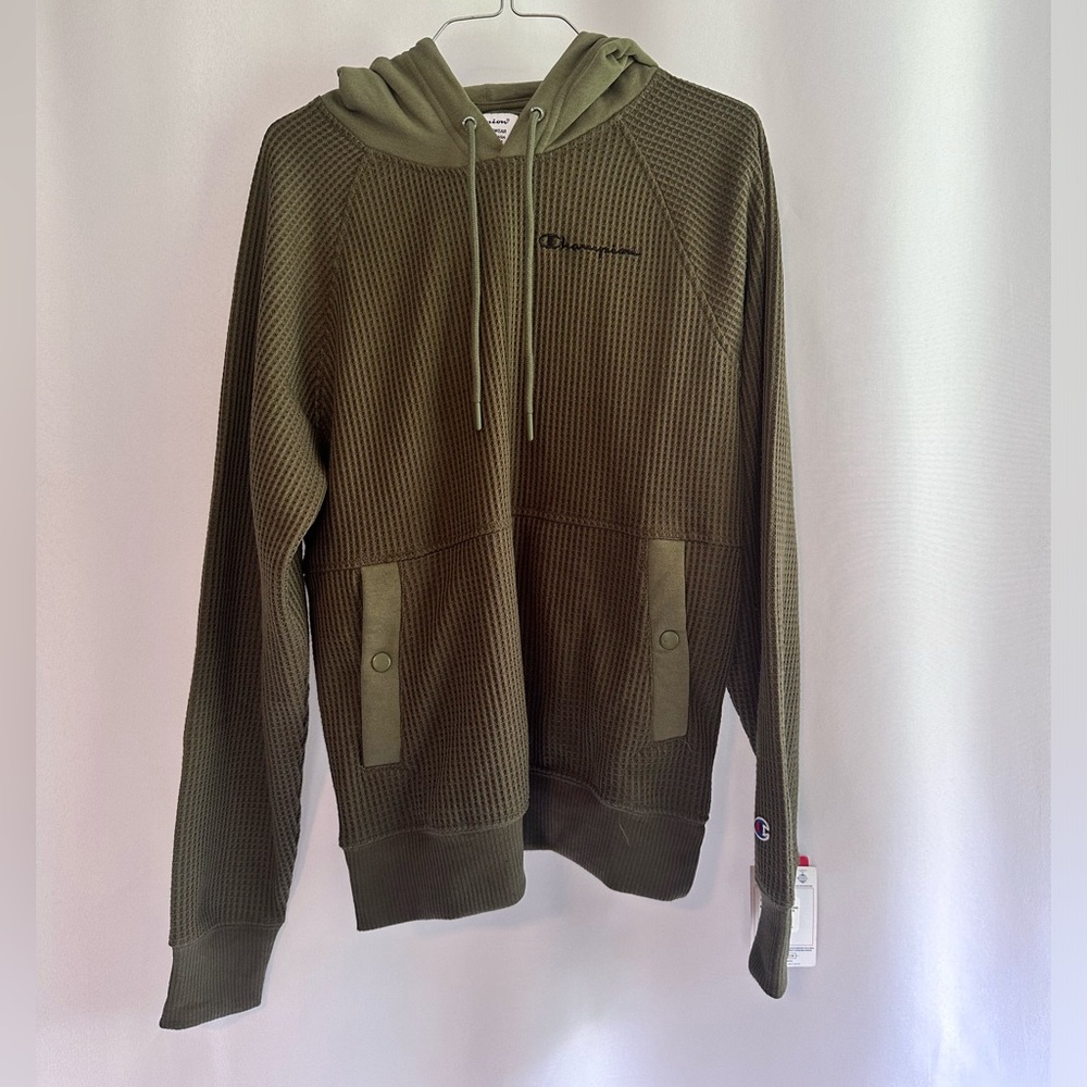 CHAMPION Cargo Olive Brushed Waffle Hoodie